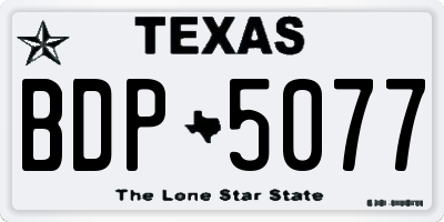 TX license plate BDP5077