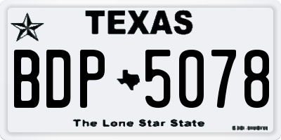 TX license plate BDP5078