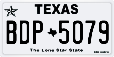 TX license plate BDP5079