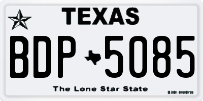 TX license plate BDP5085