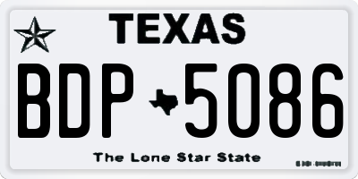 TX license plate BDP5086