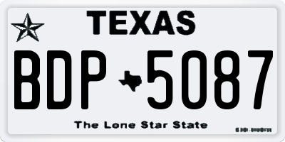 TX license plate BDP5087