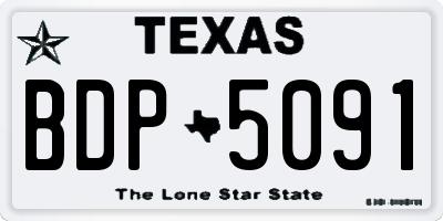 TX license plate BDP5091