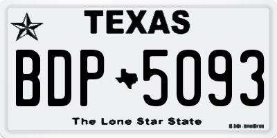 TX license plate BDP5093
