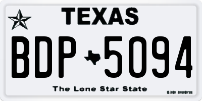 TX license plate BDP5094
