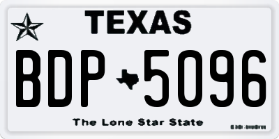 TX license plate BDP5096