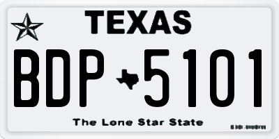 TX license plate BDP5101