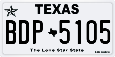 TX license plate BDP5105