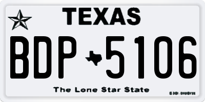 TX license plate BDP5106