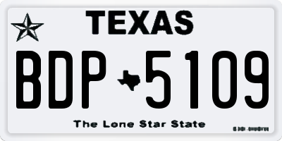 TX license plate BDP5109