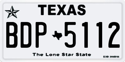 TX license plate BDP5112