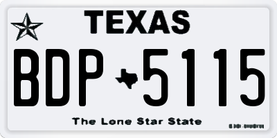TX license plate BDP5115