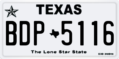 TX license plate BDP5116
