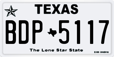 TX license plate BDP5117