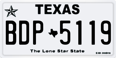 TX license plate BDP5119
