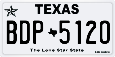 TX license plate BDP5120