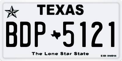 TX license plate BDP5121