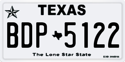 TX license plate BDP5122