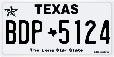 TX license plate BDP5124