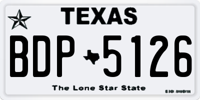 TX license plate BDP5126