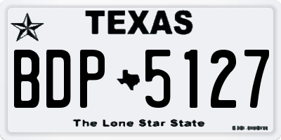 TX license plate BDP5127