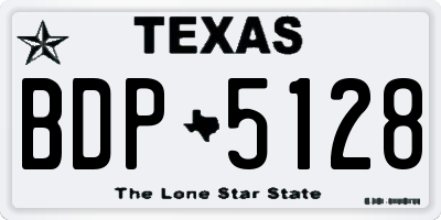TX license plate BDP5128