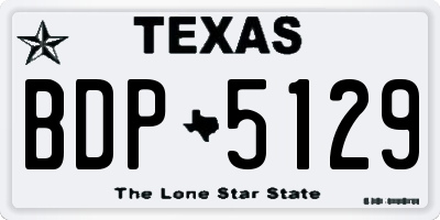 TX license plate BDP5129