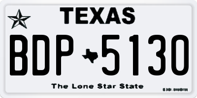 TX license plate BDP5130