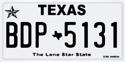 TX license plate BDP5131
