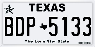 TX license plate BDP5133