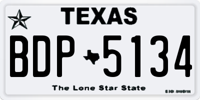 TX license plate BDP5134
