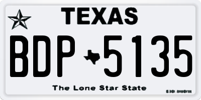 TX license plate BDP5135