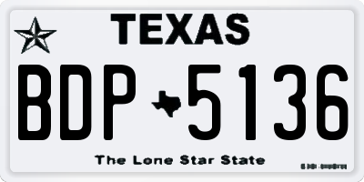 TX license plate BDP5136
