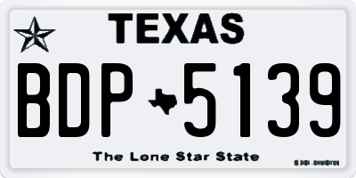 TX license plate BDP5139