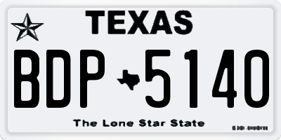 TX license plate BDP5140