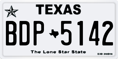 TX license plate BDP5142