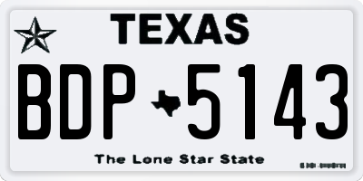 TX license plate BDP5143