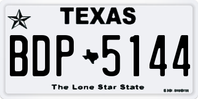 TX license plate BDP5144