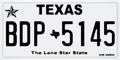 TX license plate BDP5145