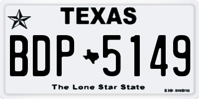 TX license plate BDP5149