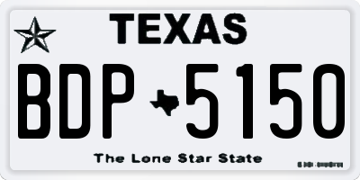 TX license plate BDP5150
