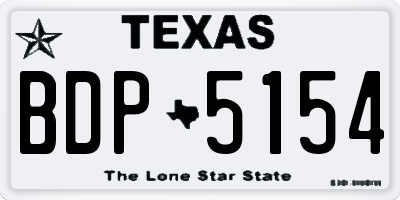 TX license plate BDP5154