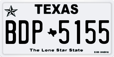 TX license plate BDP5155