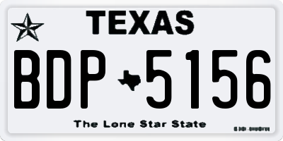 TX license plate BDP5156