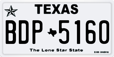 TX license plate BDP5160