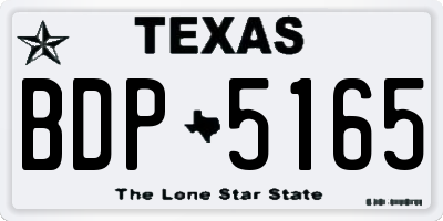 TX license plate BDP5165