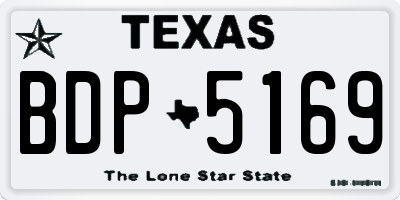TX license plate BDP5169