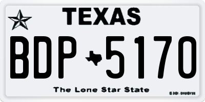 TX license plate BDP5170