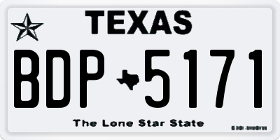 TX license plate BDP5171