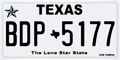 TX license plate BDP5177